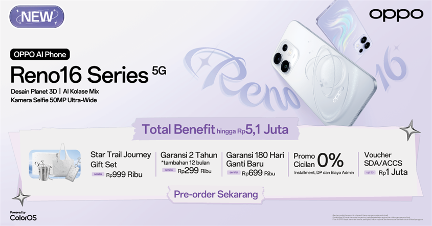 Benefit Pre-Order OPPO Reno16 Series 5G