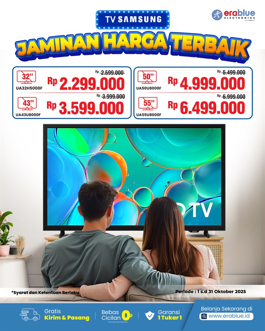 Promo TV Samsung Murah di Erablue, Diskon hingga Rp500 Ribu! | erablue.id