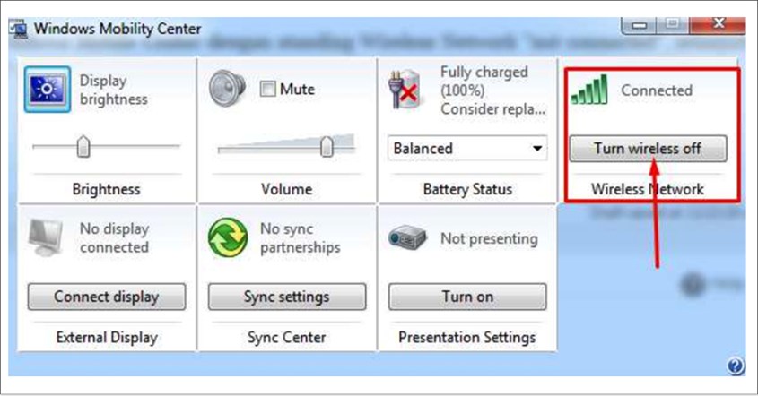 Cara Menghubungkan WiFi ke Laptop via Windows Mobility Center