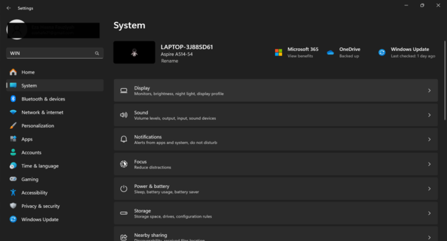 Cara Meredupkan Cahaya Layar Laptop lewat Menu Settings