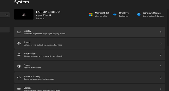 Cara Meredupkan Cahaya Layar Laptop lewat Menu Settings