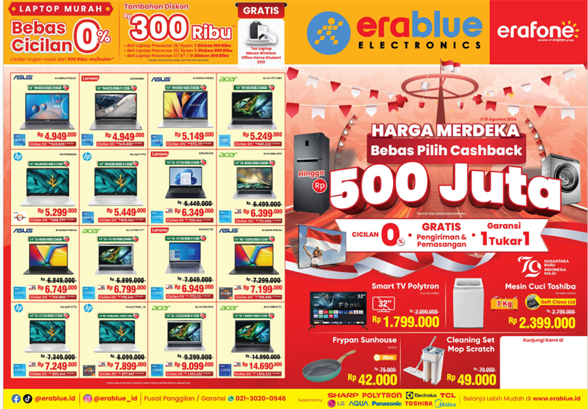 Promo elektronik Kemerdekaan Agustus 2024 - Laptop
