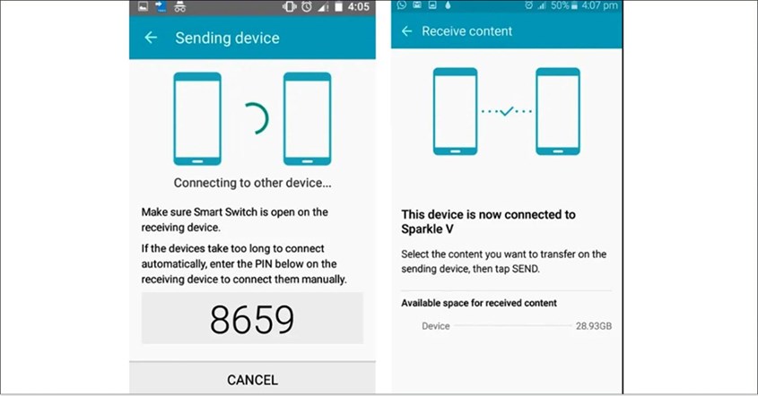 Transfer data via Smart Switch