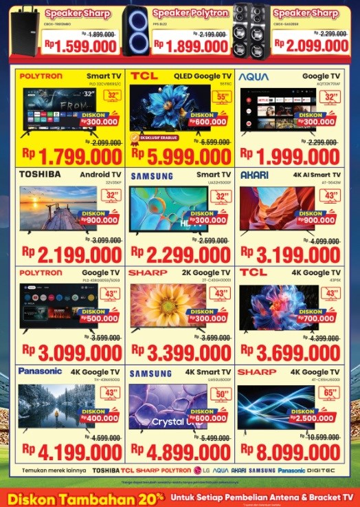 Pilihan TV dan Speaker dengan Harga Spesial Pilihan TV dan Speaker dengan Harga Spesial