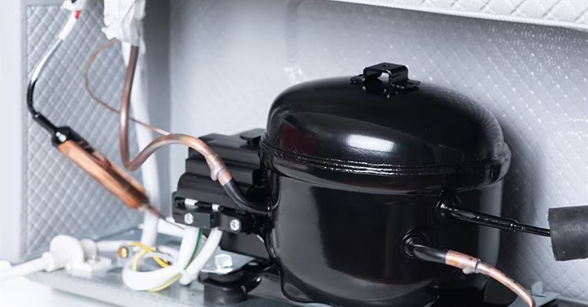 Tampilan kompresor kulkas milik LG.