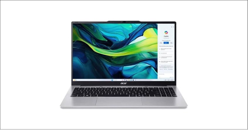 Laptop Acer Aspire Lite AL14-51M-59YA dari sisi depan, menampilkan layar. Laptop Acer Aspire Lite AL14-51M-59YA dari sisi depan, menampilkan layar.