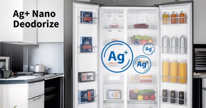 Fitur nano deodorizer Ag+ pada kulkas Sharp. Fitur nano deodorizer Ag+ pada kulkas Sharp.