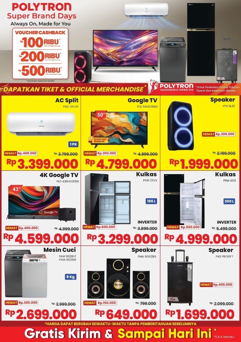 Voucher Cashback Super Brand Day Polytron