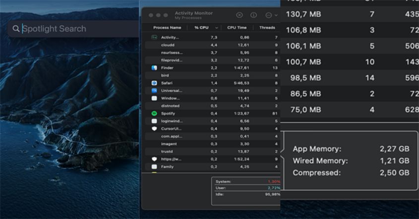 Cek RAM Lewat Menu Activity Monitor