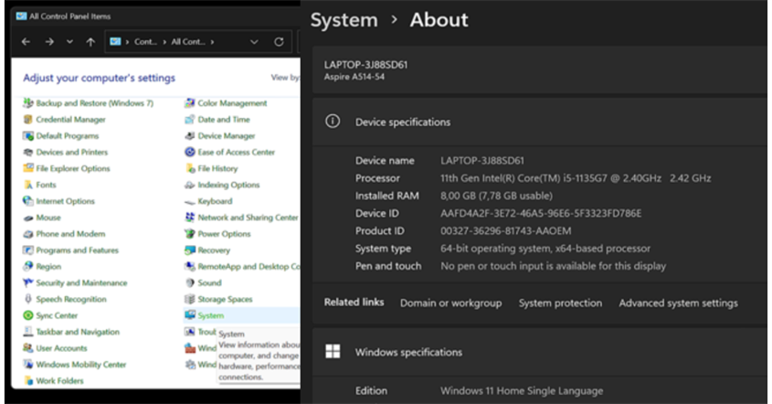 Cek RAM Lewat Menu Control Panel