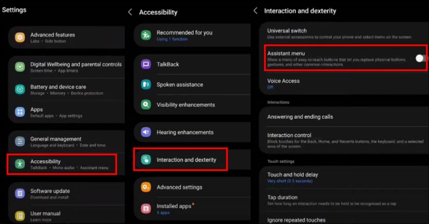 Cara Screenshot di HP Samsung dengan Assistant Menu