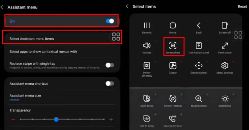 Cara Screenshot di HP Samsung dengan Assistant Menu