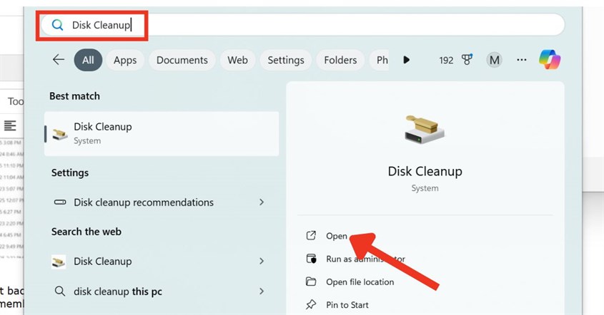 Disk Cleanup untuk membersihkan file cache Google Chrome