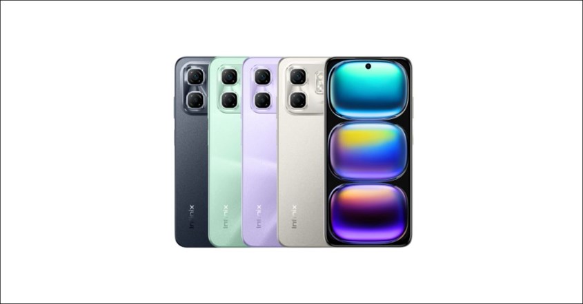 Tampilan depan dan belakang yang menunjukkan variasi warna dari spesifikasi Infinix Hot 50i Tampilan depan dan belakang yang menunjukkan variasi warna dari spesifikasi Infinix Hot 50i