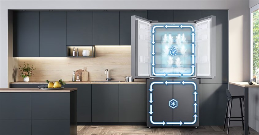 Tampilan siklus pendinginan kulkas dengan samsung twin cooling plus