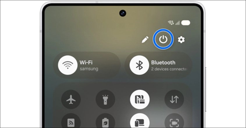 Cara Restart HP Samsung Lewat Quick Setting