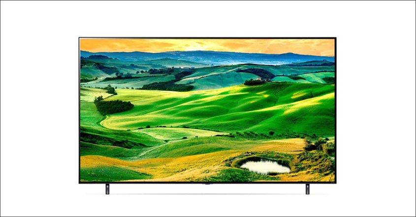 Tampilan depan smart tv LG 50 inch 50QNED80SQA Tampilan depan smart tv LG 50 inch 50QNED80SQA