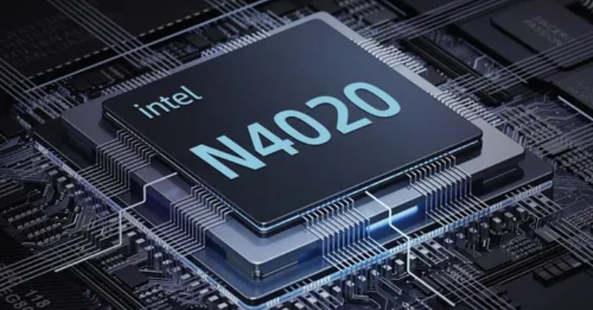 Contoh penyematan prosesor Intel Celeron N4020 di dalam laptop. Contoh penyematan prosesor Intel Celeron N4020 di dalam laptop.