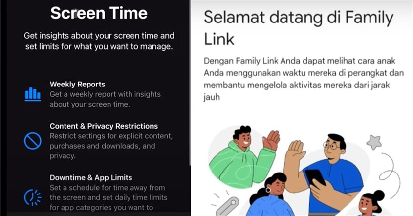 Persiapan mengaktifkan fitur Family Sharing & Screen Time dan aplikasi Google Family Link for Parents. Persiapan mengaktifkan fitur Family Sharing & Screen Time dan aplikasi Google Family Link for Parents.