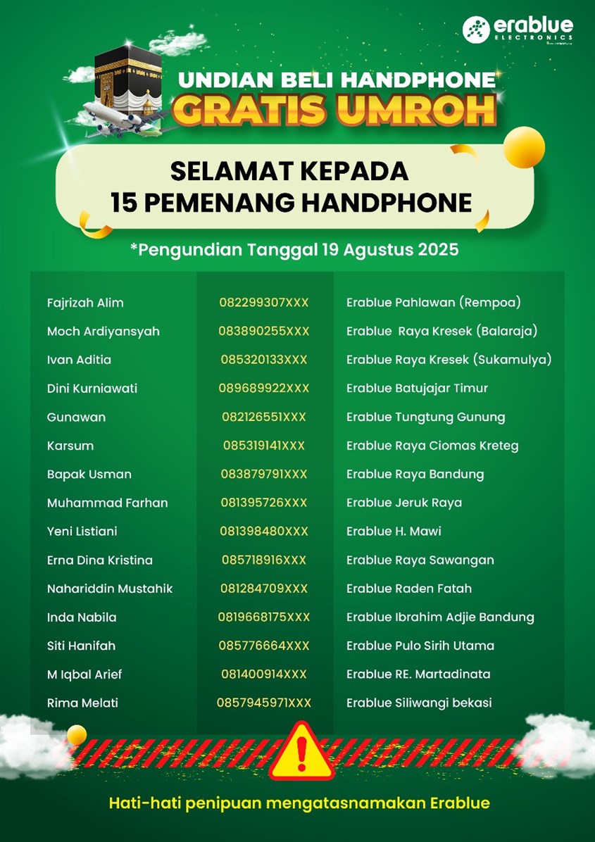 Pemenang Lucky Draw Beli Handphone Gratis Umroh Pemenang Lucky Draw Beli Handphone Gratis Umroh