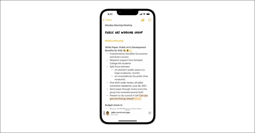 Quick Notes di iPad & iPhone