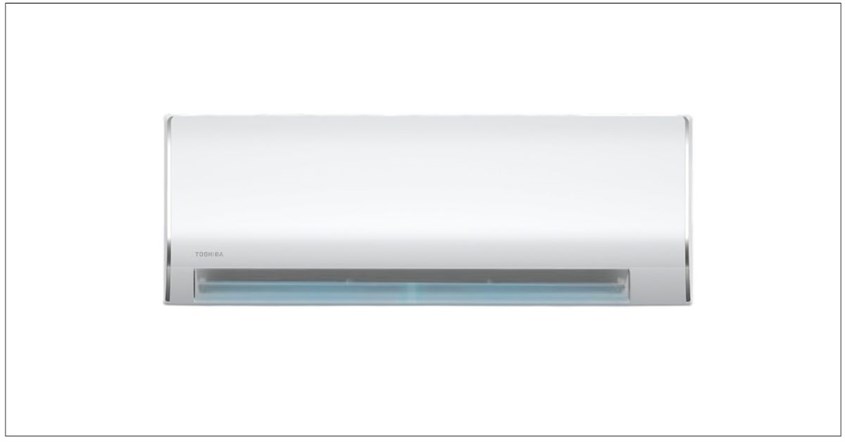 AC Toshiba tampak depan, dalam kondisi terbuka.