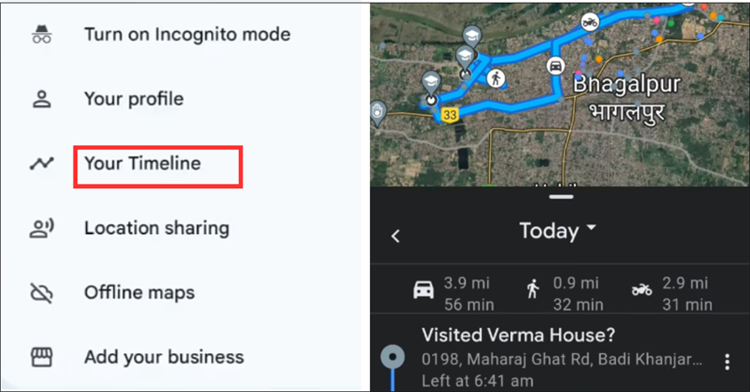 Mencari HP yang hilang melalui linimasa GMaps. Mencari HP yang hilang melalui linimasa GMaps.