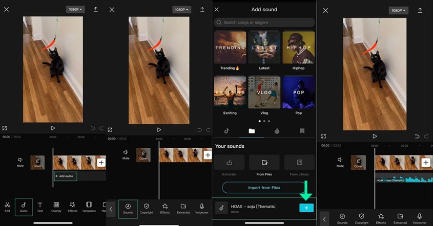 Tampilan cara menambahkan musik di status wa dari aplikasi capcut Tampilan cara menambahkan musik di status wa dari aplikasi capcut