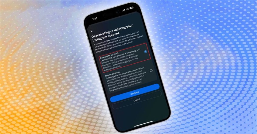 Tampilan halaman saat melakukan cara menonaktifkan instagram Tampilan halaman saat melakukan cara menonaktifkan instagram