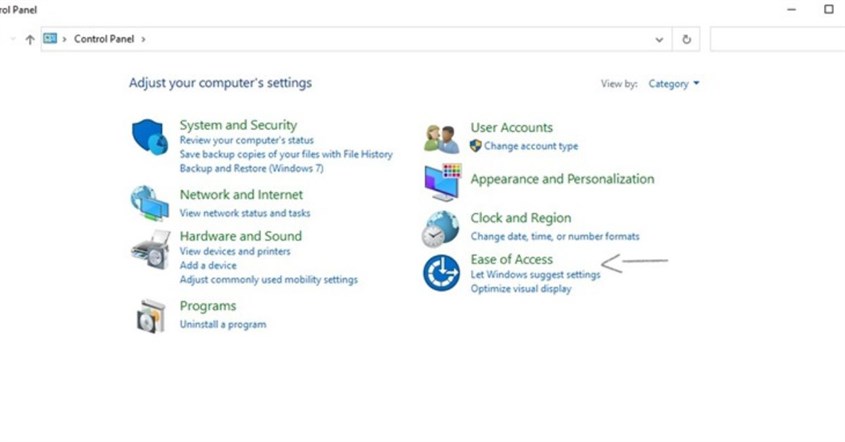 Tampilan salah satu cara menghilangkan activate windows yaitu ease of access