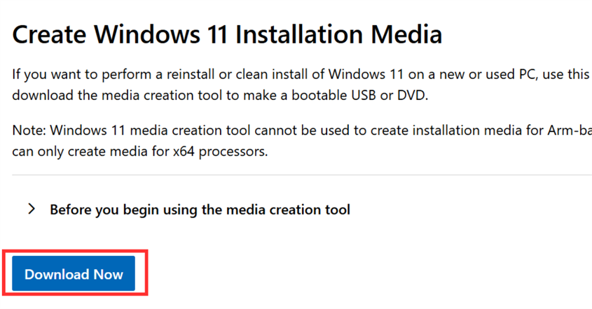 Update Windows 11 via USB