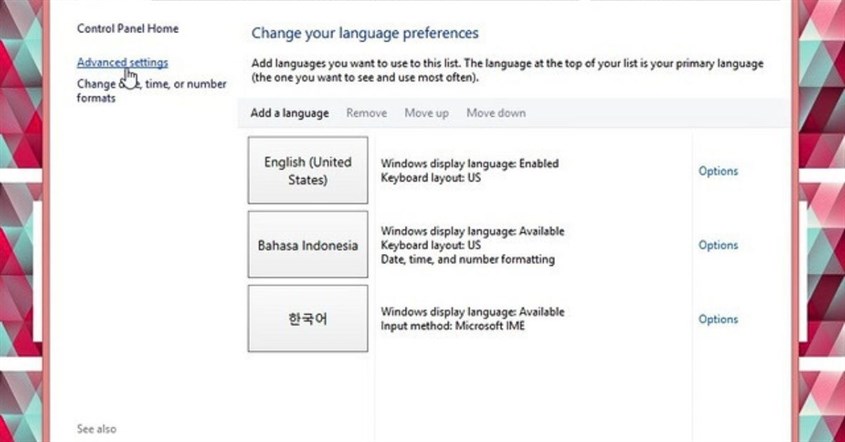 Tampilan cara mengubah bahasa di laptop windows 8 Tampilan cara mengubah bahasa di laptop windows 8