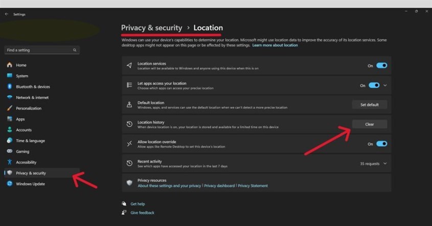 Menghapus Location Cache Menghapus Location Cache