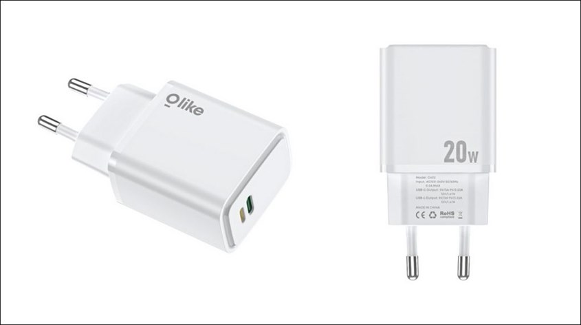 kepala charger iPhone olike disertai dengan dua port