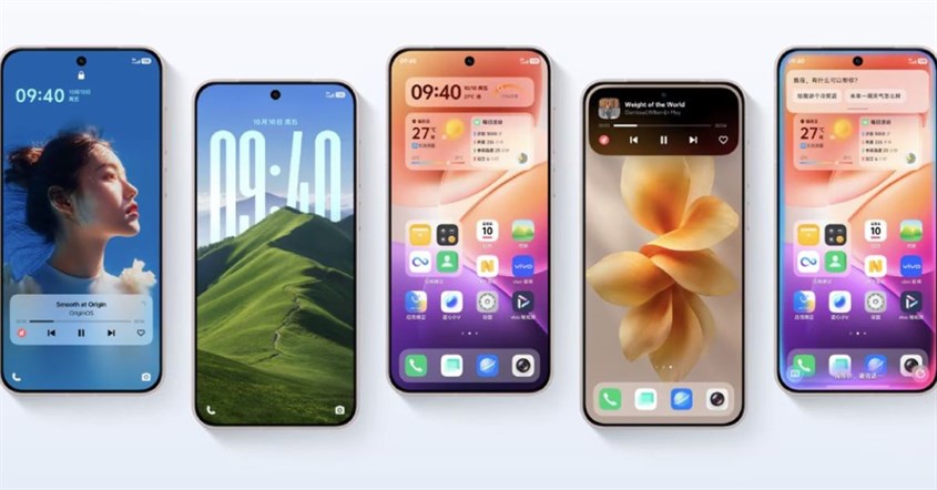 Tampilan dan desain antarmuka originos 6 di halaman utama dan lockscreen handphone Tampilan dan desain antarmuka originos 6 di halaman utama dan lockscreen handphone