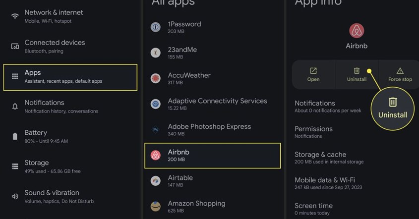Cara menghapus aplikasi di hp android dari menu pengaturan Cara menghapus aplikasi di hp android dari menu pengaturan