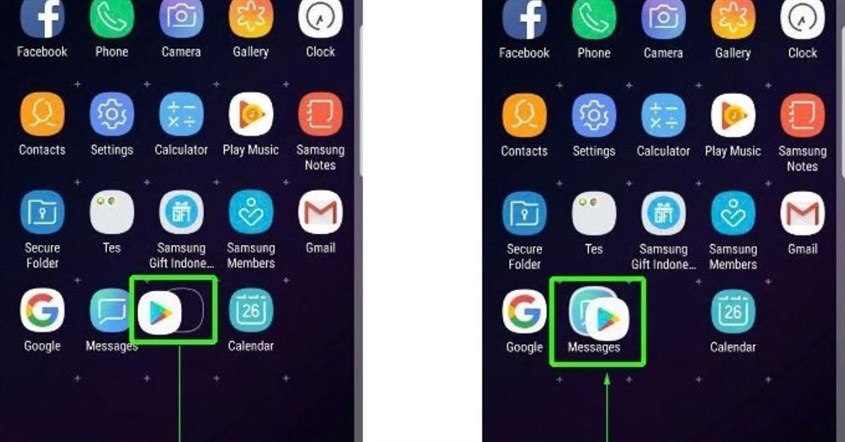 Tampilan cara membuat folder di hp Android Tampilan cara membuat folder di hp Android
