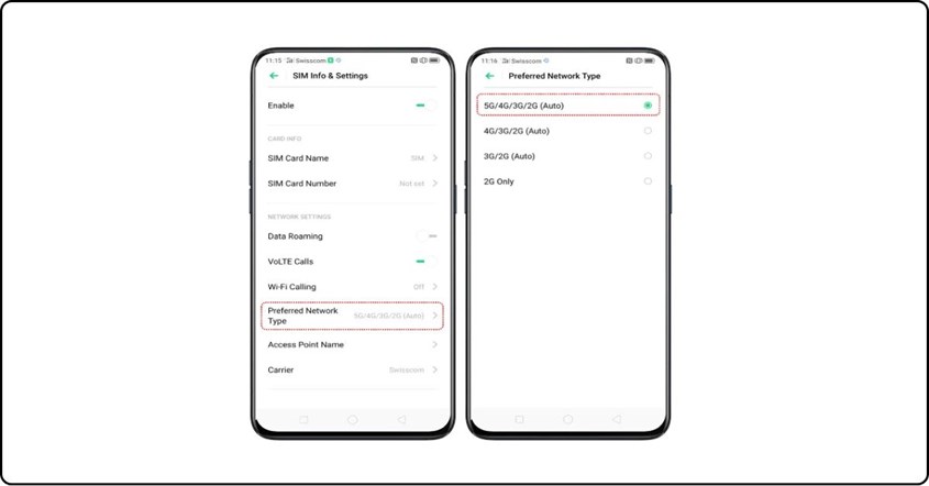 Atur Jaringan ke 4G atau 5G Atur Jaringan ke 4G atau 5G