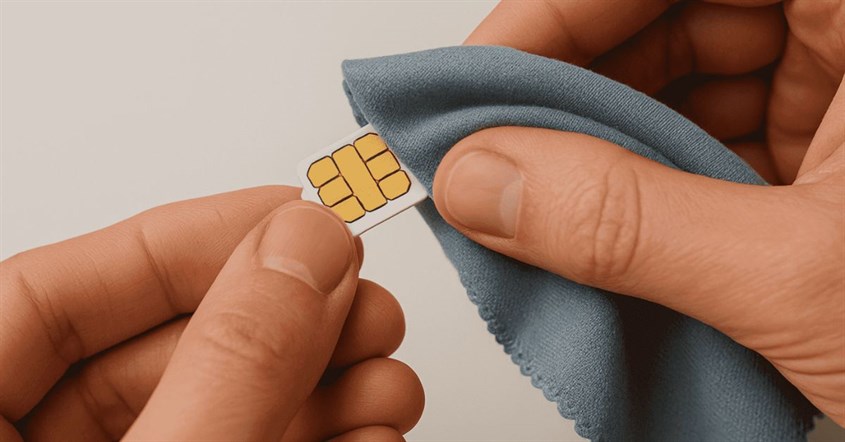 Membersihkan Kartu SIM Membersihkan Kartu SIM