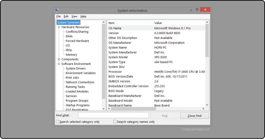 System Information (msinfo32) di Windows