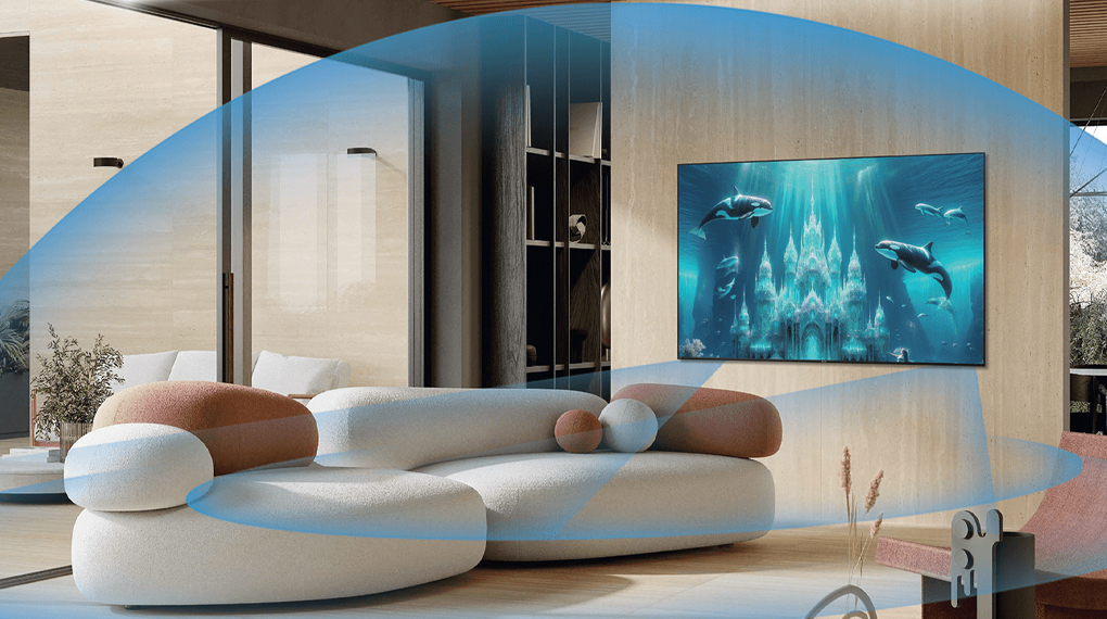 Suara Surround Imersif - Google TV QLED Sharp 4K 55 inch 4T-C55HL6500i