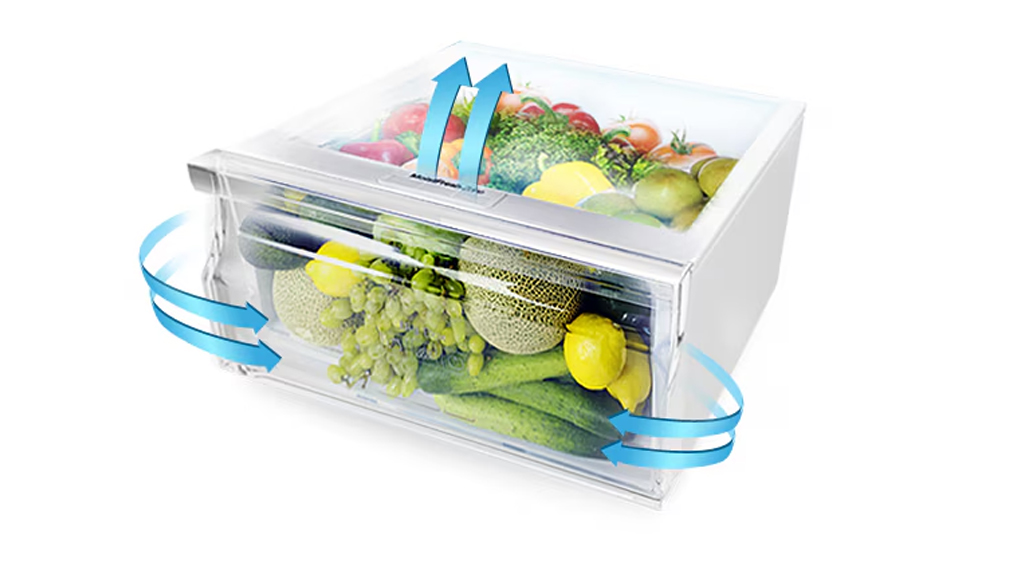 Fitur Moist Fresh Zone - Kulkas 2 Pintu Samsung Inverter 255L RT25FARBDB1/SE
