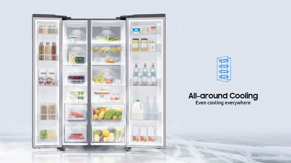 Teknologi All-around Cooling - Kulkas Side by Side Samsung Inverter 647L RS62R5041B4/SE Teknologi All-around Cooling - Kulkas Side by Side Samsung Inverter 647L RS62R5041B4/SE