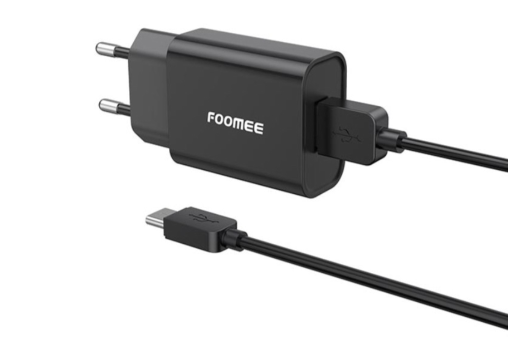 Charger Type C Dual Port QC3.0 18W 1m Foomee CL03 BLACK