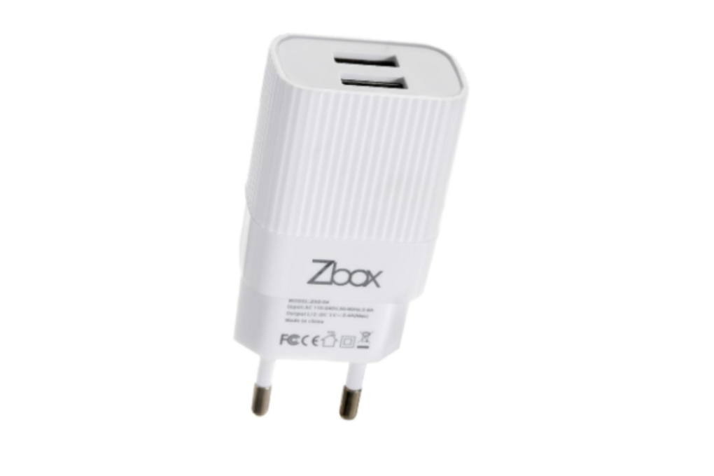 Charger Micro Dual Port 12W 1m Zbox ZX2-04 WHITE