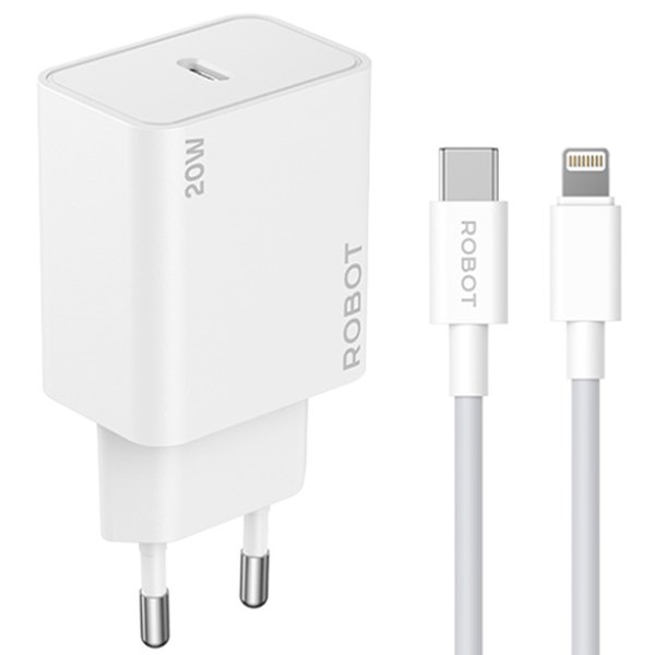 Charger Type C - Lightning 20W 1m Robot RT-F6