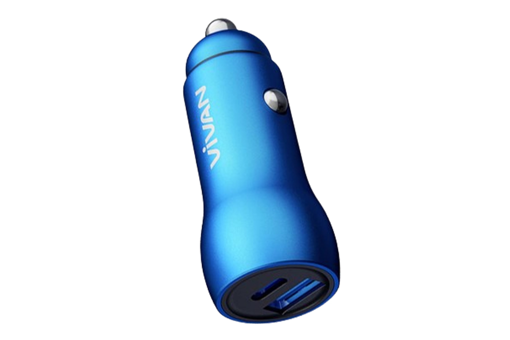 Car Charger Dual Port USB A - Type C 20W Vivan VCC04 Blue