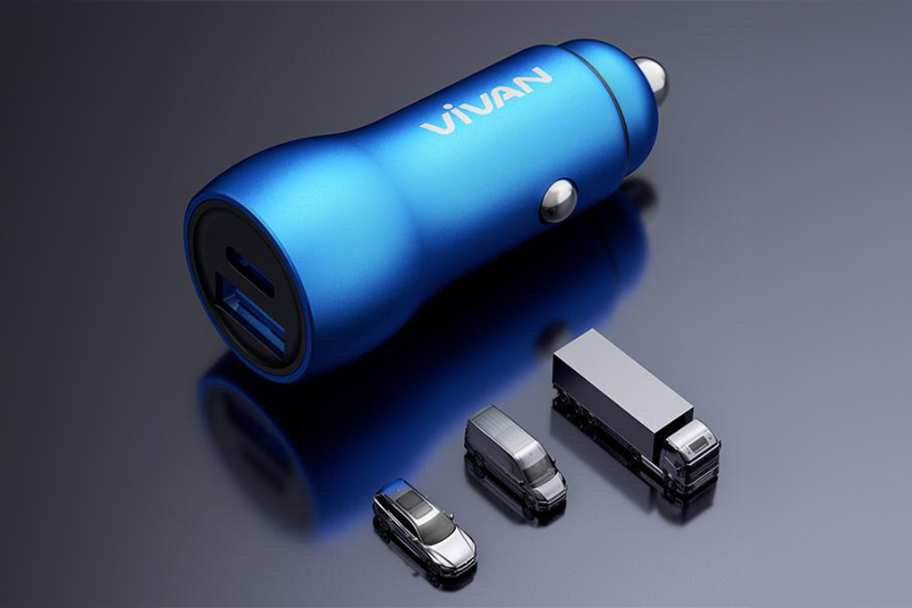 Car Charger Dual Port USB A - Type C 20W Vivan VCC04 Blue