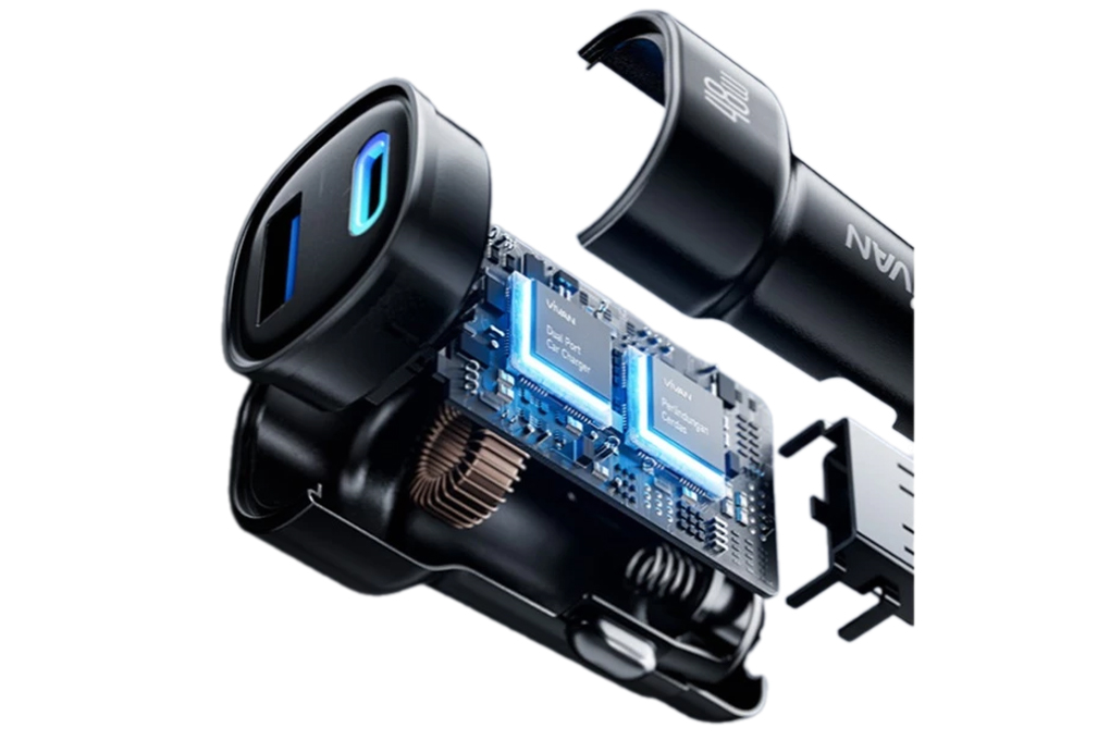 Car Charger Dual Port USB A - Type C 48W Vivan VCC07