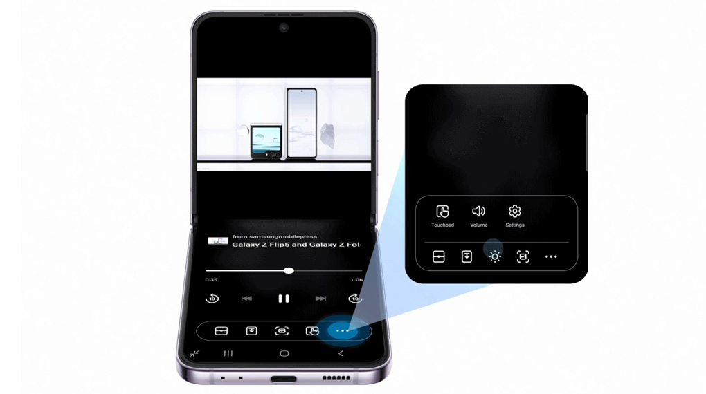 Flex Mode - Smartphone Samsung Galaxy Z Flip5 8GB/512GB MINT Flex Mode - Smartphone Samsung Galaxy Z Flip5 8GB/512GB MINT